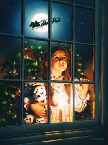 Night-Before-Christmas-child at window